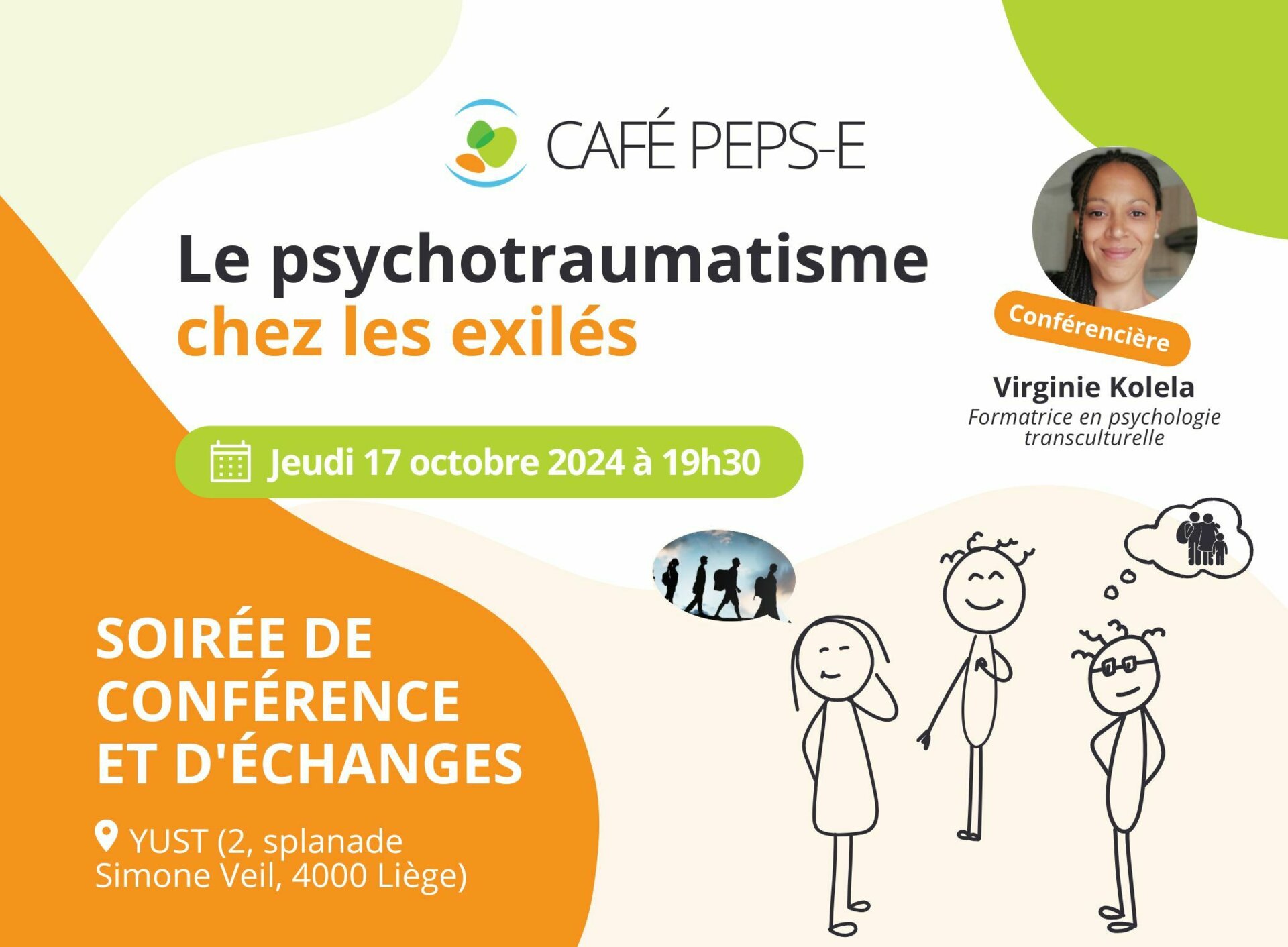 Café PEPS-E - Soirée de conférence et d'échanges : Le psychotraumatisme chez les exilés à Liège le 17 octobre 2024