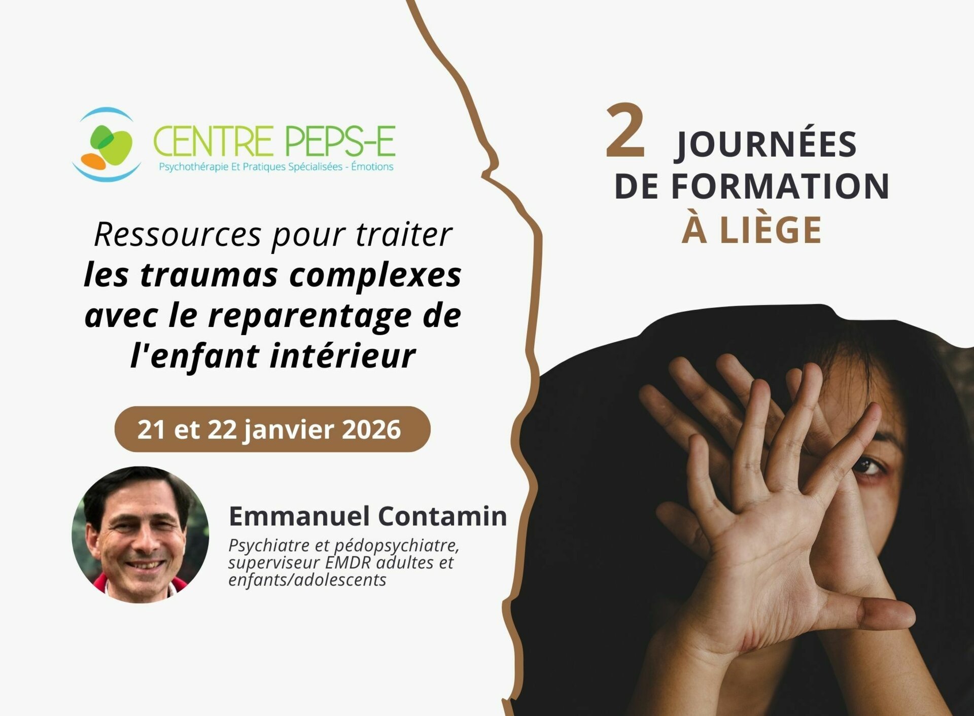 2 JOURNÉES DE FORMATION À LIÈGE : Ressources pour traiter les traumas complexes avec le reparentage de l'enfant intérieur – 21 et 22 janvier 2026